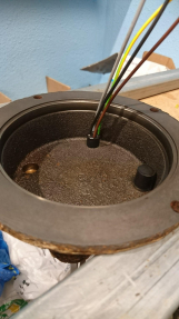 upper cover and electical cables of pump